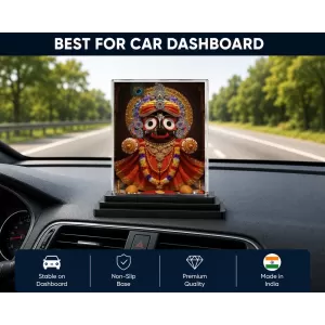 Jagannatha Acrylic Car Dashboard Showpiece | Double-Sided Jagannatha Photo Stand | 3 X 4 Inch Photo | Transparent Acrylic Frame With Black Base | Car Dashboard, Office & Table Decor (F72199) Jagannatha Acrylic Car Dashboard Showpiece | Double-Sided Jagannatha Photo Stand | 3 X 4 Inch Photo | Transparent Acrylic Frame With Black Base | Car Dashboard, Office & Table Decor (F72199)