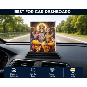 Narasimha And Lakshmi Acrylic Car Dashboard Showpiece | Double-Sided Narasimha And Lakshmi Photo Stand | 3 X 4 Inch Photo | Transparent Acrylic Frame With Black Base | Car Dashboard, Office & Table Decor (F72216) Narasimha And Lakshmi Acrylic Car Dashboard Showpiece | Double-Sided Narasimha And Lakshmi Photo Stand | 3 X 4 Inch Photo | Transparent Acrylic Frame With Black Base | Car Dashboard, Office & Table Decor (F72216)