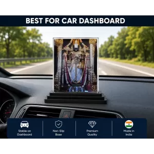 Venkateswara Acrylic Car Dashboard Showpiece | Double-Sided Venkateswara Photo Stand | 3 X 4 Inch Photo | Transparent Acrylic Frame With Black Base | Car Dashboard, Office & Table Decor (F72221) Venkateswara Acrylic Car Dashboard Showpiece | Double-Sided Venkateswara Photo Stand | 3 X 4 Inch Photo | Transparent Acrylic Frame With Black Base | Car Dashboard, Office & Table Decor (F72221)