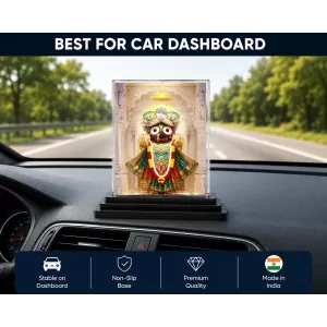 Jagannatha Acrylic Car Dashboard Showpiece | Double-Sided Jagannatha Photo Stand | 3 X 4 Inch Photo | Transparent Acrylic Frame With Black Base | Car Dashboard, Office & Table Decor (F72232) Jagannatha Acrylic Car Dashboard Showpiece | Double-Sided Jagannatha Photo Stand | 3 X 4 Inch Photo | Transparent Acrylic Frame With Black Base | Car Dashboard, Office & Table Decor (F72232)