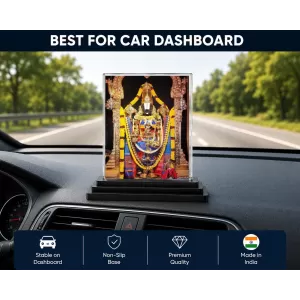 Venkateswara Acrylic Car Dashboard Showpiece | Double-Sided Venkateswara Photo Stand | 3 X 4 Inch Photo | Transparent Acrylic Frame With Black Base | Car Dashboard, Office & Table Decor (F72241) Venkateswara Acrylic Car Dashboard Showpiece | Double-Sided Venkateswara Photo Stand | 3 X 4 Inch Photo | Transparent Acrylic Frame With Black Base | Car Dashboard, Office & Table Decor (F72241)