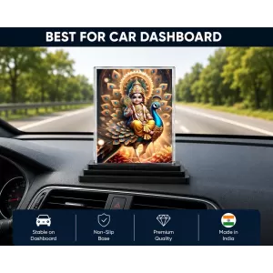 Lord Murugan Acrylic Car Dashboard Showpiece | Double-Sided Lord Murugan Photo Stand | 3 X 4 Inch Photo | Transparent Acrylic Frame With Black Base | Car Dashboard, Office & Table Decor (F72247) Lord Murugan Acrylic Car Dashboard Showpiece | Double-Sided Lord Murugan Photo Stand | 3 X 4 Inch Photo | Transparent Acrylic Frame With Black Base | Car Dashboard, Office & Table Decor (F72247)