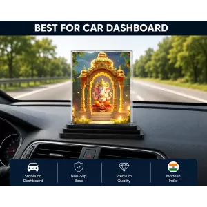 Ganesha Acrylic Car Dashboard Showpiece | Double-Sided Ganesha Photo Stand | 3 X 4 Inch Photo | Transparent Acrylic Frame With Black Base | Car Dashboard, Office & Table Decor (F72252) Ganesha Acrylic Car Dashboard Showpiece | Double-Sided Ganesha Photo Stand | 3 X 4 Inch Photo | Transparent Acrylic Frame With Black Base | Car Dashboard, Office & Table Decor (F72252)