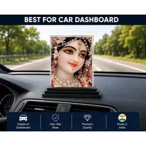 Radha Acrylic Car Dashboard Showpiece | Double-Sided Radha Photo Stand | 3 X 4 Inch Photo | Transparent Acrylic Frame With Black Base | Car Dashboard, Office & Table Decor (F72265) Radha Acrylic Car Dashboard Showpiece | Double-Sided Radha Photo Stand | 3 X 4 Inch Photo | Transparent Acrylic Frame With Black Base | Car Dashboard, Office & Table Decor (F72265)