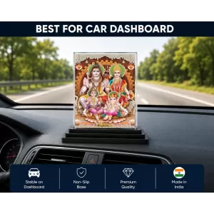 Lord Shiva Family Acrylic Car Dashboard Showpiece | Double-Sided Lord Shiva Family Photo Stand | 3 X 4 Inch Photo | Transparent Acrylic Frame With Black Base | Car Dashboard, Office & Table Decor (F72273) Lord Shiva Family Acrylic Car Dashboard Showpiece | Double-Sided Lord Shiva Family Photo Stand | 3 X 4 Inch Photo | Transparent Acrylic Frame With Black Base | Car Dashboard, Office & Table Decor (F72273)