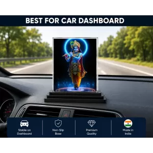 Lord Krishna Acrylic Car Dashboard Showpiece | Double-Sided Lord Krishna Photo Stand | 3 X 4 Inch Photo | Transparent Acrylic Frame With Black Base | Car Dashboard, Office & Table Decor (F72329) Lord Krishna Acrylic Car Dashboard Showpiece | Double-Sided Lord Krishna Photo Stand | 3 X 4 Inch Photo | Transparent Acrylic Frame With Black Base | Car Dashboard, Office & Table Decor (F72329)