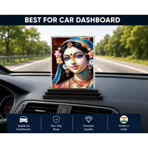 Radha Acrylic Car Dashboard Showpiece | Double-Sided Radha Photo Stand | 3 X 4 Inch Photo | Transparent Acrylic Frame With Black Base | Car Dashboard, Office & Table Decor (F72334) Radha Acrylic Car Dashboard Showpiece | Double-Sided Radha Photo Stand | 3 X 4 Inch Photo | Transparent Acrylic Frame With Black Base | Car Dashboard, Office & Table Decor (F72334)