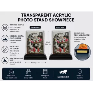 Vasudeva And Shree Krishna Acrylic Car Dashboard Showpiece | Double-Sided Vasudeva And Shree Krishna Photo Stand | 3 X 4 Inch Photo | Transparent Acrylic Frame With Black Base | Car Dashboard, Office & Table Decor (F71032) Vasudeva And Shree Krishna Acrylic Car Dashboard Showpiece | Double-Sided Vasudeva And Shree Krishna Photo Stand | 3 X 4 Inch Photo | Transparent Acrylic Frame With Black Base | Car Dashboard, Office & Table Decor (F71032)