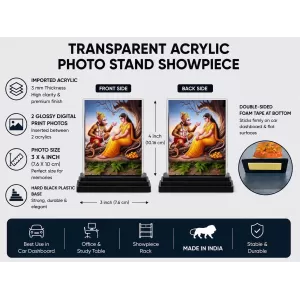 Hanuman Acrylic Car Dashboard Showpiece | Double-Sided Hanuman Photo Stand | 3 X 4 Inch Photo | Transparent Acrylic Frame With Black Base | Car Dashboard, Office & Table Decor (F71120) Hanuman Acrylic Car Dashboard Showpiece | Double-Sided Hanuman Photo Stand | 3 X 4 Inch Photo | Transparent Acrylic Frame With Black Base | Car Dashboard, Office & Table Decor (F71120)