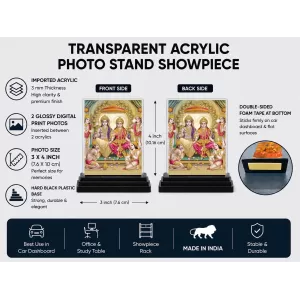 Lord Ram Darbar Acrylic Car Dashboard Showpiece | Double-Sided Lord Ram Darbar Photo Stand | 3 X 4 Inch Photo | Transparent Acrylic Frame With Black Base | Car Dashboard, Office & Table Decor (F71312) Lord Ram Darbar Acrylic Car Dashboard Showpiece | Double-Sided Lord Ram Darbar Photo Stand | 3 X 4 Inch Photo | Transparent Acrylic Frame With Black Base | Car Dashboard, Office & Table Decor (F71312)