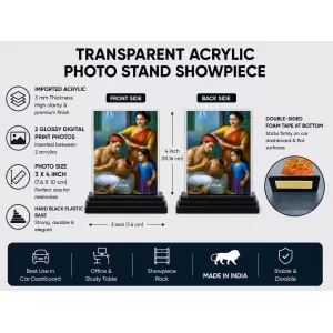 Village Paiting Acrylic Car Dashboard Showpiece | Double-Sided Village Paiting Photo Stand | 3 X 4 Inch Photo | Transparent Acrylic Frame With Black Base | Car Dashboard, Office & Table Decor (F71339) Village Paiting Acrylic Car Dashboard Showpiece | Double-Sided Village Paiting Photo Stand | 3 X 4 Inch Photo | Transparent Acrylic Frame With Black Base | Car Dashboard, Office & Table Decor (F71339)