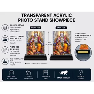 Rama Acrylic Car Dashboard Showpiece | Double-Sided Rama Photo Stand | 3 X 4 Inch Photo | Transparent Acrylic Frame With Black Base | Car Dashboard, Office & Table Decor (F71432) Rama Acrylic Car Dashboard Showpiece | Double-Sided Rama Photo Stand | 3 X 4 Inch Photo | Transparent Acrylic Frame With Black Base | Car Dashboard, Office & Table Decor (F71432)