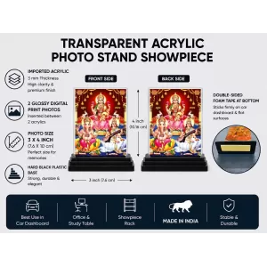 Lord Ganesha Acrylic Car Dashboard Showpiece | Double-Sided Lord Ganesha Photo Stand | 3 X 4 Inch Photo | Transparent Acrylic Frame With Black Base | Car Dashboard, Office & Table Decor (F71522) Lord Ganesha Acrylic Car Dashboard Showpiece | Double-Sided Lord Ganesha Photo Stand | 3 X 4 Inch Photo | Transparent Acrylic Frame With Black Base | Car Dashboard, Office & Table Decor (F71522)