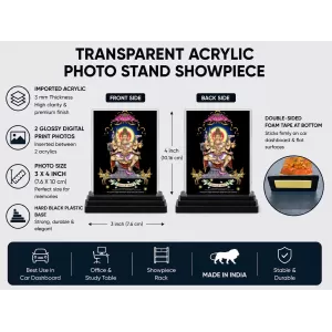 Lord Lord Brahma Acrylic Car Dashboard Showpiece | Double-Sided Lord Lord Brahma Photo Stand | 3 X 4 Inch Photo | Transparent Acrylic Frame With Black Base | Car Dashboard, Office & Table Decor (F71540) Lord Lord Brahma Acrylic Car Dashboard Showpiece | Double-Sided Lord Lord Brahma Photo Stand | 3 X 4 Inch Photo | Transparent Acrylic Frame With Black Base | Car Dashboard, Office & Table Decor (F71540)