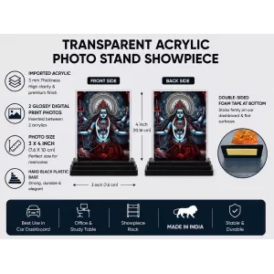 Lord Shiva Acrylic Car Dashboard Showpiece | Double-Sided Lord Shiva Photo Stand | 3 X 4 Inch Photo | Transparent Acrylic Frame With Black Base | Car Dashboard, Office & Table Decor (F71649) Lord Shiva Acrylic Car Dashboard Showpiece | Double-Sided Lord Shiva Photo Stand | 3 X 4 Inch Photo | Transparent Acrylic Frame With Black Base | Car Dashboard, Office & Table Decor (F71649)