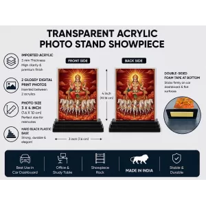 Surya Acrylic Car Dashboard Showpiece | Double-Sided Surya Photo Stand | 3 X 4 Inch Photo | Transparent Acrylic Frame With Black Base | Car Dashboard, Office & Table Decor (F72090) Surya Acrylic Car Dashboard Showpiece | Double-Sided Surya Photo Stand | 3 X 4 Inch Photo | Transparent Acrylic Frame With Black Base | Car Dashboard, Office & Table Decor (F72090)