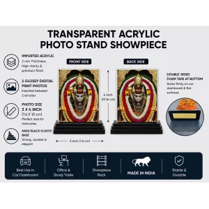 Veerabhadra Acrylic Car Dashboard Showpiece | Double-Sided Veerabhadra Photo Stand | 3 X 4 Inch Photo | Transparent Acrylic Frame With Black Base | Car Dashboard, Office & Table Decor (F72217) Veerabhadra Acrylic Car Dashboard Showpiece | Double-Sided Veerabhadra Photo Stand | 3 X 4 Inch Photo | Transparent Acrylic Frame With Black Base | Car Dashboard, Office & Table Decor (F72217)
