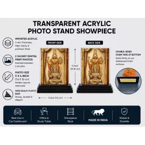 Lakshmi-Narayana Acrylic Car Dashboard Showpiece | Double-Sided Lakshmi-Narayana Photo Stand | 3 X 4 Inch Photo | Transparent Acrylic Frame With Black Base | Car Dashboard, Office & Table Decor (F72219) Lakshmi-Narayana Acrylic Car Dashboard Showpiece | Double-Sided Lakshmi-Narayana Photo Stand | 3 X 4 Inch Photo | Transparent Acrylic Frame With Black Base | Car Dashboard, Office & Table Decor (F72219)