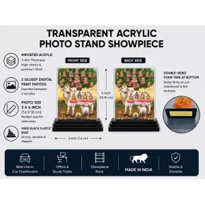Kamdhenu Cow Acrylic Car Dashboard Showpiece | Double-Sided Kamdhenu Cow Photo Stand | 3 X 4 Inch Photo | Transparent Acrylic Frame With Black Base | Car Dashboard, Office & Table Decor (F72249) Kamdhenu Cow Acrylic Car Dashboard Showpiece | Double-Sided Kamdhenu Cow Photo Stand | 3 X 4 Inch Photo | Transparent Acrylic Frame With Black Base | Car Dashboard, Office & Table Decor (F72249)