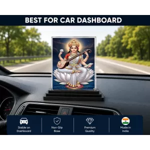 Hindu Goddess Acrylic Car Dashboard Showpiece | Double-Sided Hindu Goddess Photo Stand | 3 X 4 Inch Photo | Transparent Acrylic Frame With Black Base | Car Dashboard, Office & Table Decor (F70230) Hindu Goddess Acrylic Car Dashboard Showpiece | Double-Sided Hindu Goddess Photo Stand | 3 X 4 Inch Photo | Transparent Acrylic Frame With Black Base | Car Dashboard, Office & Table Decor (F70230)