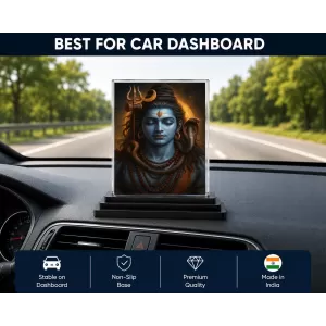 Lord Shiva Acrylic Car Dashboard Showpiece | Double-Sided Lord Shiva Photo Stand | 3 X 4 Inch Photo | Transparent Acrylic Frame With Black Base | Car Dashboard, Office & Table Decor (F70233) Lord Shiva Acrylic Car Dashboard Showpiece | Double-Sided Lord Shiva Photo Stand | 3 X 4 Inch Photo | Transparent Acrylic Frame With Black Base | Car Dashboard, Office & Table Decor (F70233)