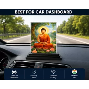 Gautama Buddha Acrylic Car Dashboard Showpiece | Double-Sided Gautama Buddha Photo Stand | 3 X 4 Inch Photo | Transparent Acrylic Frame With Black Base | Car Dashboard, Office & Table Decor (F70236) Gautama Buddha Acrylic Car Dashboard Showpiece | Double-Sided Gautama Buddha Photo Stand | 3 X 4 Inch Photo | Transparent Acrylic Frame With Black Base | Car Dashboard, Office & Table Decor (F70236)