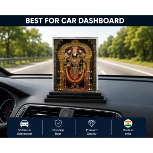 Tirupati Balaji Acrylic Car Dashboard Showpiece | Double-Sided Tirupati Balaji Photo Stand | 3 X 4 Inch Photo | Transparent Acrylic Frame With Black Base | Car Dashboard, Office & Table Decor (F70243) Tirupati Balaji Acrylic Car Dashboard Showpiece | Double-Sided Tirupati Balaji Photo Stand | 3 X 4 Inch Photo | Transparent Acrylic Frame With Black Base | Car Dashboard, Office & Table Decor (F70243)