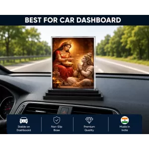 Hindu Goddess Acrylic Car Dashboard Showpiece | Double-Sided Hindu Goddess Photo Stand | 3 X 4 Inch Photo | Transparent Acrylic Frame With Black Base | Car Dashboard, Office & Table Decor (F70245) Hindu Goddess Acrylic Car Dashboard Showpiece | Double-Sided Hindu Goddess Photo Stand | 3 X 4 Inch Photo | Transparent Acrylic Frame With Black Base | Car Dashboard, Office & Table Decor (F70245)