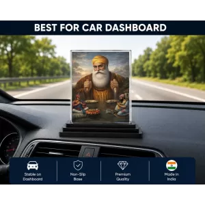 Guru Nanak Dev Ji Acrylic Car Dashboard Showpiece | Double-Sided Guru Nanak Dev Ji Photo Stand | 3 X 4 Inch Photo | Transparent Acrylic Frame With Black Base | Car Dashboard, Office & Table Decor (F70249) Guru Nanak Dev Ji Acrylic Car Dashboard Showpiece | Double-Sided Guru Nanak Dev Ji Photo Stand | 3 X 4 Inch Photo | Transparent Acrylic Frame With Black Base | Car Dashboard, Office & Table Decor (F70249)