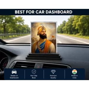 Guru Gobind Singh Ji Acrylic Car Dashboard Showpiece | Double-Sided Guru Gobind Singh Ji Photo Stand | 3 X 4 Inch Photo | Transparent Acrylic Frame With Black Base | Car Dashboard, Office & Table Decor (F70260) Guru Gobind Singh Ji Acrylic Car Dashboard Showpiece | Double-Sided Guru Gobind Singh Ji Photo Stand | 3 X 4 Inch Photo | Transparent Acrylic Frame With Black Base | Car Dashboard, Office & Table Decor (F70260)