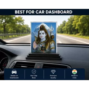 Lord Shiva Acrylic Car Dashboard Showpiece | Double-Sided Lord Shiva Photo Stand | 3 X 4 Inch Photo | Transparent Acrylic Frame With Black Base | Car Dashboard, Office & Table Decor (F70261) Lord Shiva Acrylic Car Dashboard Showpiece | Double-Sided Lord Shiva Photo Stand | 3 X 4 Inch Photo | Transparent Acrylic Frame With Black Base | Car Dashboard, Office & Table Decor (F70261)