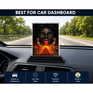 Maa Kali Acrylic Car Dashboard Showpiece | Double-Sided Maa Kali Photo Stand | 3 X 4 Inch Photo | Transparent Acrylic Frame With Black Base | Car Dashboard, Office & Table Decor (F70265) Maa Kali Acrylic Car Dashboard Showpiece | Double-Sided Maa Kali Photo Stand | 3 X 4 Inch Photo | Transparent Acrylic Frame With Black Base | Car Dashboard, Office & Table Decor (F70265)