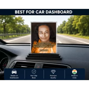 Yogadananda Acrylic Car Dashboard Showpiece | Double-Sided Yogadananda Photo Stand | 3 X 4 Inch Photo | Transparent Acrylic Frame With Black Base | Car Dashboard, Office & Table Decor (F70267) Yogadananda Acrylic Car Dashboard Showpiece | Double-Sided Yogadananda Photo Stand | 3 X 4 Inch Photo | Transparent Acrylic Frame With Black Base | Car Dashboard, Office & Table Decor (F70267)