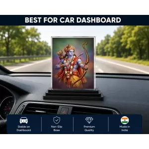 Lord Rama Acrylic Car Dashboard Showpiece | Double-Sided Lord Rama Photo Stand | 3 X 4 Inch Photo | Transparent Acrylic Frame With Black Base | Car Dashboard, Office & Table Decor (F70272) Lord Rama Acrylic Car Dashboard Showpiece | Double-Sided Lord Rama Photo Stand | 3 X 4 Inch Photo | Transparent Acrylic Frame With Black Base | Car Dashboard, Office & Table Decor (F70272)