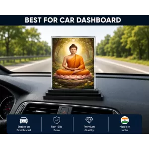 Gautama Buddha Acrylic Car Dashboard Showpiece | Double-Sided Gautama Buddha Photo Stand | 3 X 4 Inch Photo | Transparent Acrylic Frame With Black Base | Car Dashboard, Office & Table Decor (F70273) Gautama Buddha Acrylic Car Dashboard Showpiece | Double-Sided Gautama Buddha Photo Stand | 3 X 4 Inch Photo | Transparent Acrylic Frame With Black Base | Car Dashboard, Office & Table Decor (F70273)
