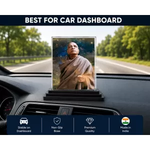 A.C. Bhaktivedanta Swami Prabhupada Acrylic Car Dashboard Showpiece | Double-Sided A.C. Bhaktivedanta Swami Prabhupada Photo Stand | 3 X 4 Inch Photo | Transparent Acrylic Frame With Black Base | Car Dashboard, Office & Table Decor (F70276) A.C. Bhaktivedanta Swami Prabhupada Acrylic Car Dashboard Showpiece | Double-Sided A.C. Bhaktivedanta Swami Prabhupada Photo Stand | 3 X 4 Inch Photo | Transparent Acrylic Frame With Black Base | Car Dashboard, Office & Table Decor (F70276)