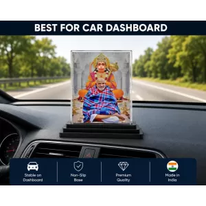 Neem Karoli Baba Acrylic Car Dashboard Showpiece | Double-Sided Neem Karoli Baba Photo Stand | 3 X 4 Inch Photo | Transparent Acrylic Frame With Black Base | Car Dashboard, Office & Table Decor (F70293) Neem Karoli Baba Acrylic Car Dashboard Showpiece | Double-Sided Neem Karoli Baba Photo Stand | 3 X 4 Inch Photo | Transparent Acrylic Frame With Black Base | Car Dashboard, Office & Table Decor (F70293)