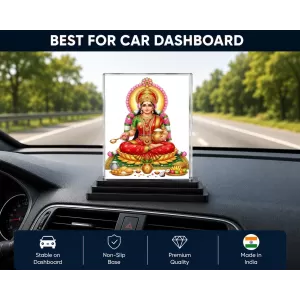 Lakshmi Acrylic Car Dashboard Showpiece | Double-Sided Lakshmi Photo Stand | 3 X 4 Inch Photo | Transparent Acrylic Frame With Black Base | Car Dashboard, Office & Table Decor (F70309) Lakshmi Acrylic Car Dashboard Showpiece | Double-Sided Lakshmi Photo Stand | 3 X 4 Inch Photo | Transparent Acrylic Frame With Black Base | Car Dashboard, Office & Table Decor (F70309)