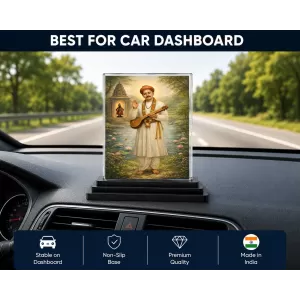 Sant Namdev Acrylic Car Dashboard Showpiece | Double-Sided Sant Namdev Photo Stand | 3 X 4 Inch Photo | Transparent Acrylic Frame With Black Base | Car Dashboard, Office & Table Decor (F70316) Sant Namdev Acrylic Car Dashboard Showpiece | Double-Sided Sant Namdev Photo Stand | 3 X 4 Inch Photo | Transparent Acrylic Frame With Black Base | Car Dashboard, Office & Table Decor (F70316)