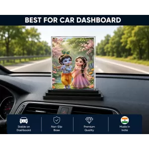 Krishna Acrylic Car Dashboard Showpiece | Double-Sided Krishna Photo Stand | 3 X 4 Inch Photo | Transparent Acrylic Frame With Black Base | Car Dashboard, Office & Table Decor (F70318) Krishna Acrylic Car Dashboard Showpiece | Double-Sided Krishna Photo Stand | 3 X 4 Inch Photo | Transparent Acrylic Frame With Black Base | Car Dashboard, Office & Table Decor (F70318)