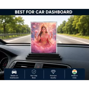 Lakshmi Acrylic Car Dashboard Showpiece | Double-Sided Lakshmi Photo Stand | 3 X 4 Inch Photo | Transparent Acrylic Frame With Black Base | Car Dashboard, Office & Table Decor (F70320) Lakshmi Acrylic Car Dashboard Showpiece | Double-Sided Lakshmi Photo Stand | 3 X 4 Inch Photo | Transparent Acrylic Frame With Black Base | Car Dashboard, Office & Table Decor (F70320)