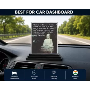 Goutam Buddha Quotes English Acrylic Car Dashboard Showpiece | Double-Sided Goutam Buddha Quotes English Photo Stand | 3 X 4 Inch Photo | Transparent Acrylic Frame With Black Base | Car Dashboard, Office & Table Decor (F70322) Goutam Buddha Quotes English Acrylic Car Dashboard Showpiece | Double-Sided Goutam Buddha Quotes English Photo Stand | 3 X 4 Inch Photo | Transparent Acrylic Frame With Black Base | Car Dashboard, Office & Table Decor (F70322)