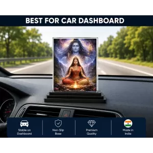 Parvati Acrylic Car Dashboard Showpiece | Double-Sided Parvati Photo Stand | 3 X 4 Inch Photo | Transparent Acrylic Frame With Black Base | Car Dashboard, Office & Table Decor (F70323) Parvati Acrylic Car Dashboard Showpiece | Double-Sided Parvati Photo Stand | 3 X 4 Inch Photo | Transparent Acrylic Frame With Black Base | Car Dashboard, Office & Table Decor (F70323)