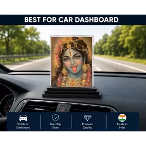Maa Kali Acrylic Car Dashboard Showpiece | Double-Sided Maa Kali Photo Stand | 3 X 4 Inch Photo | Transparent Acrylic Frame With Black Base | Car Dashboard, Office & Table Decor (F70331) Maa Kali Acrylic Car Dashboard Showpiece | Double-Sided Maa Kali Photo Stand | 3 X 4 Inch Photo | Transparent Acrylic Frame With Black Base | Car Dashboard, Office & Table Decor (F70331)