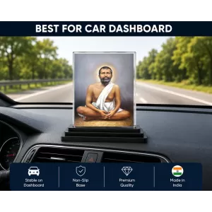Ramkrishna Acrylic Car Dashboard Showpiece | Double-Sided Ramkrishna Photo Stand | 3 X 4 Inch Photo | Transparent Acrylic Frame With Black Base | Car Dashboard, Office & Table Decor (F70338) Ramkrishna Acrylic Car Dashboard Showpiece | Double-Sided Ramkrishna Photo Stand | 3 X 4 Inch Photo | Transparent Acrylic Frame With Black Base | Car Dashboard, Office & Table Decor (F70338)