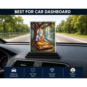 Maharishi Veda Vyasa Acrylic Car Dashboard Showpiece | Double-Sided Maharishi Veda Vyasa Photo Stand | 3 X 4 Inch Photo | Transparent Acrylic Frame With Black Base | Car Dashboard, Office & Table Decor (F70340) Maharishi Veda Vyasa Acrylic Car Dashboard Showpiece | Double-Sided Maharishi Veda Vyasa Photo Stand | 3 X 4 Inch Photo | Transparent Acrylic Frame With Black Base | Car Dashboard, Office & Table Decor (F70340)