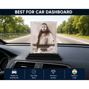 Yogadananda Acrylic Car Dashboard Showpiece | Double-Sided Yogadananda Photo Stand | 3 X 4 Inch Photo | Transparent Acrylic Frame With Black Base | Car Dashboard, Office & Table Decor (F70342) Yogadananda Acrylic Car Dashboard Showpiece | Double-Sided Yogadananda Photo Stand | 3 X 4 Inch Photo | Transparent Acrylic Frame With Black Base | Car Dashboard, Office & Table Decor (F70342)