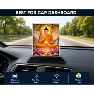 Gautama Buddha Acrylic Car Dashboard Showpiece | Double-Sided Gautama Buddha Photo Stand | 3 X 4 Inch Photo | Transparent Acrylic Frame With Black Base | Car Dashboard, Office & Table Decor (F70348) Gautama Buddha Acrylic Car Dashboard Showpiece | Double-Sided Gautama Buddha Photo Stand | 3 X 4 Inch Photo | Transparent Acrylic Frame With Black Base | Car Dashboard, Office & Table Decor (F70348)