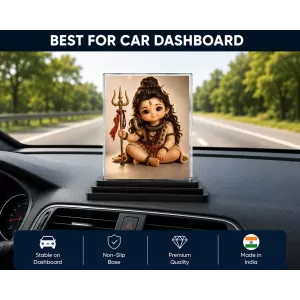 Lord Shiva Acrylic Car Dashboard Showpiece | Double-Sided Lord Shiva Photo Stand | 3 X 4 Inch Photo | Transparent Acrylic Frame With Black Base | Car Dashboard, Office & Table Decor (F70353) Lord Shiva Acrylic Car Dashboard Showpiece | Double-Sided Lord Shiva Photo Stand | 3 X 4 Inch Photo | Transparent Acrylic Frame With Black Base | Car Dashboard, Office & Table Decor (F70353)