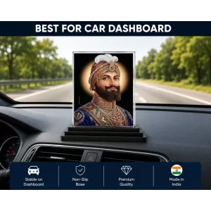 Guru Gobind Singh Ji Acrylic Car Dashboard Showpiece | Double-Sided Guru Gobind Singh Ji Photo Stand | 3 X 4 Inch Photo | Transparent Acrylic Frame With Black Base | Car Dashboard, Office & Table Decor (F70357) Guru Gobind Singh Ji Acrylic Car Dashboard Showpiece | Double-Sided Guru Gobind Singh Ji Photo Stand | 3 X 4 Inch Photo | Transparent Acrylic Frame With Black Base | Car Dashboard, Office & Table Decor (F70357)